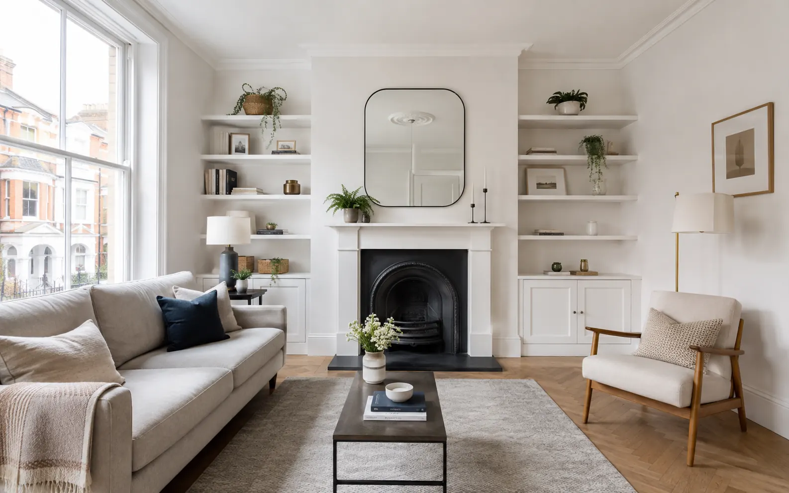 Victorian living room, full restoration — After